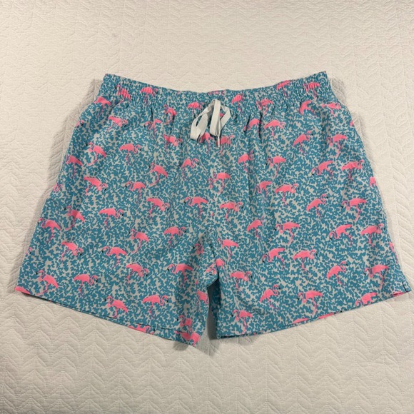 Chubbies Men's Swim Trunks Shorts 2X Large Flamingo Print Elastic Waist Pockets - Picture 3 of 14